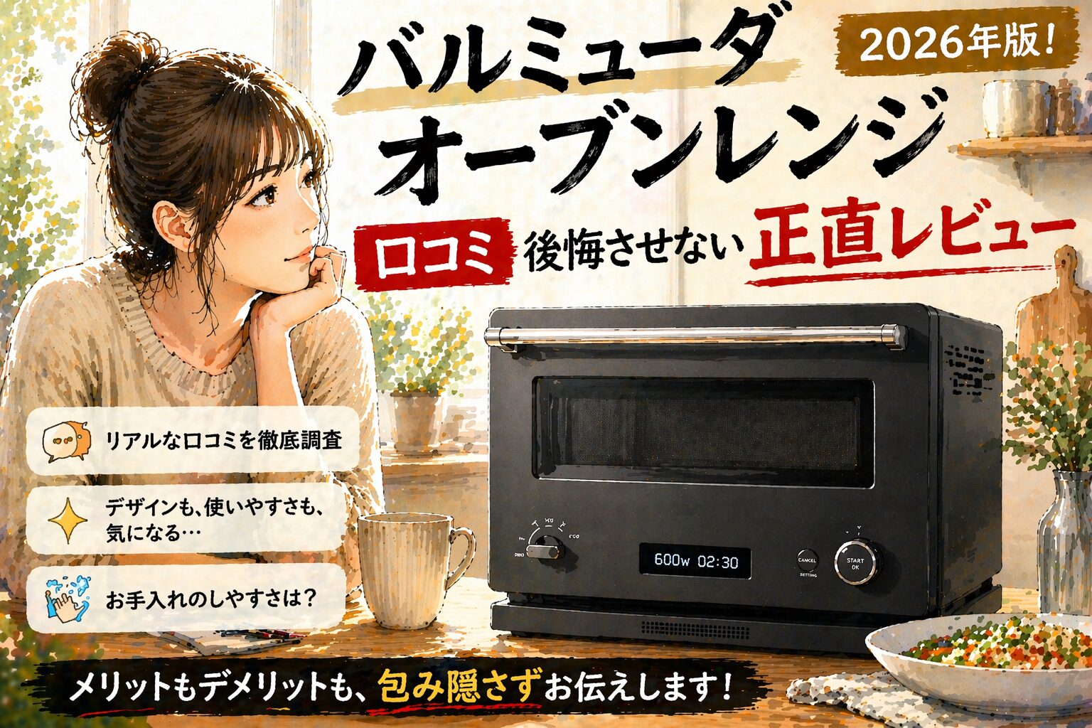 バルミューダオーブンレンジ 口コミ 2026年版！後悔させない正直 